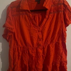 Torrid Orange Button-Up Top
